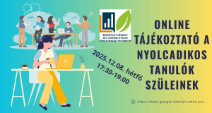 Online tájékoztató a nyolcadikos tanulók szüleinek