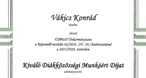 Kiváló Diákközösségi Munkáért Díj